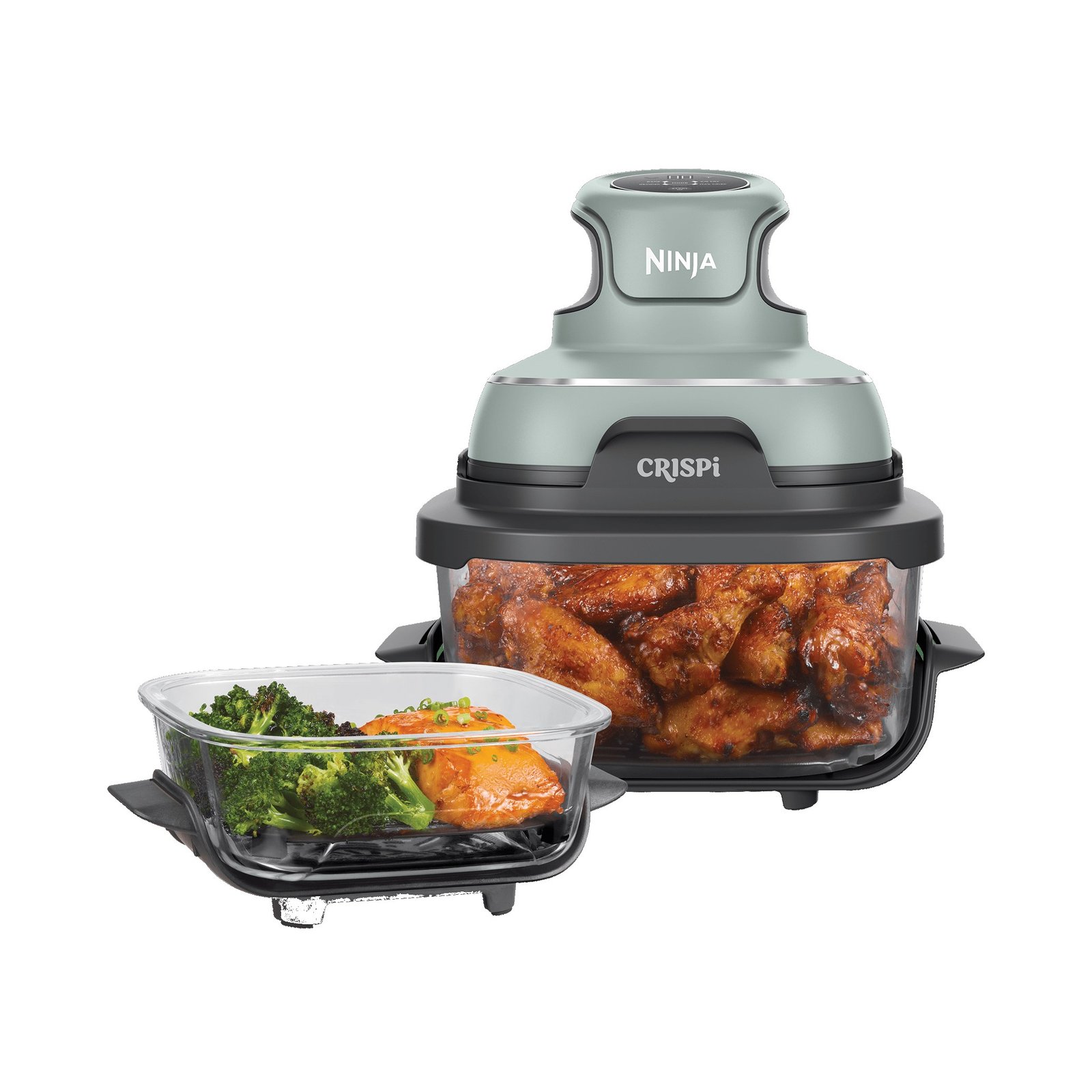 0-19.jpg Ninja™ CRISPi 4-in-1 Portable Glass Air Fryer - Sage FN101UKSG - Image 1