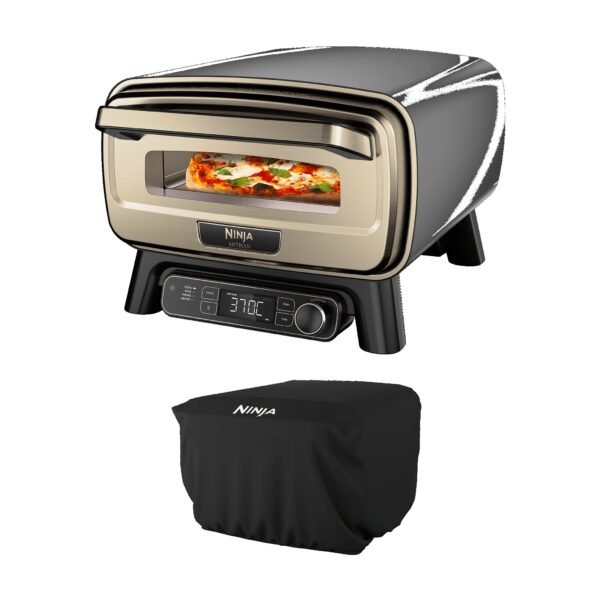 Ninja™ Artisan Electric Outdoor Pizza Oven & Air Fryer with Cover - Black & Gold