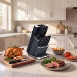 Ninja™ StaySharp 13-Piece Knife Block Set & Removable Sharpener - Stone Gold - Image 3
